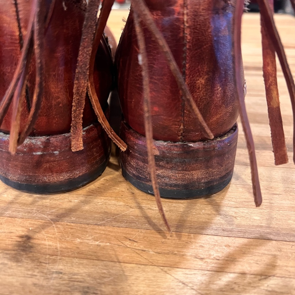 Bed Stu Ankle Craven Boots Oxblood - Picture 3 of 5